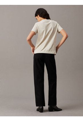 Camiseta Gris Con Monograma E Insignia Calvin Klein