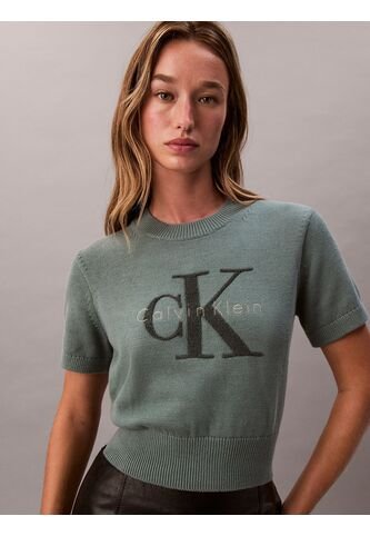 Saco Verde Tejido De Punto Cableado Calvin Klein Calvin Klein