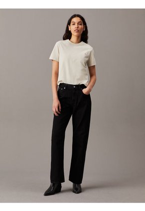 Camiseta Gris Con Monograma E Insignia Calvin Klein