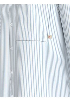 Camisa De Rayas Celestes Oxford Para Hombre Calvin Klein