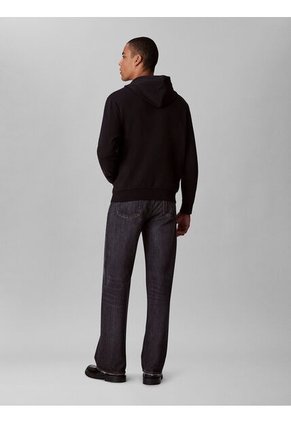 Buzo Negro De Felpa Con Monograma Calvin Klein