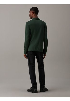 Polo Verde Slim De Manga Larga Para Hombre Calvin Klein