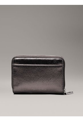 Billetera Gris Con Cremallera Metálica En El Contorno Calvin Klein