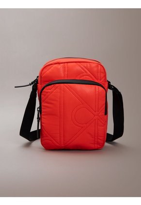 Bolso Rojo Reporter Acolchado Con Logo Monograma Calvin Klein
