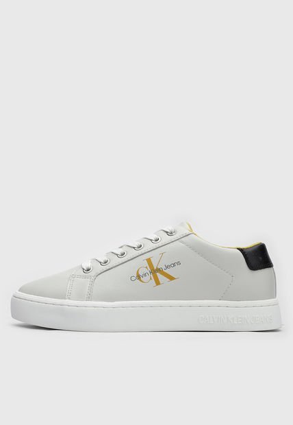 Tenis Lifestyle Beige-Negro-Mostaza Calvin Klein Classic Cupsole Laceup Low LTH