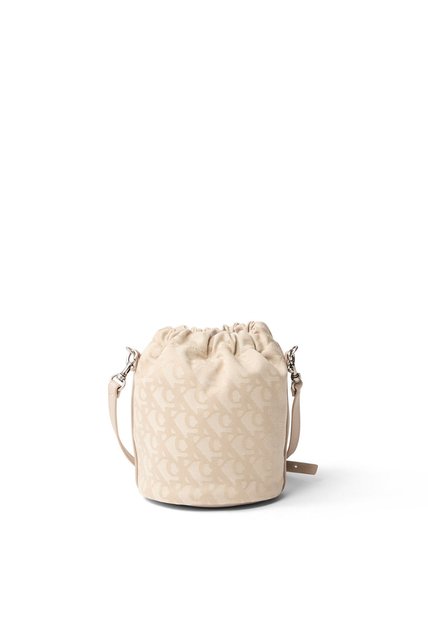 Bolso Marfil Bucket Con Estampado En Jacquard Calvin Klein