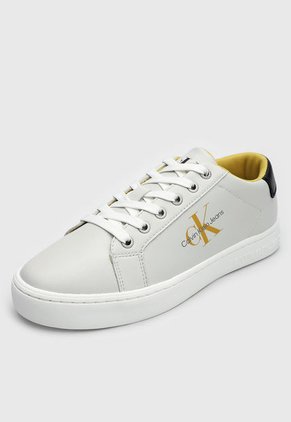 Tenis Lifestyle Beige-Negro-Mostaza Calvin Klein Classic Cupsole Laceup Low LTH