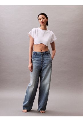 Camiseta Blanca Cropped Boxy Con Espalda Abierta Con Lazo - Pride Calvin Klein