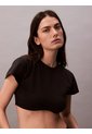Camiseta Negra Cropped Boxy Con Espalda Abierta Con Lazo - Pride Calvin Klein de Calvin Klein