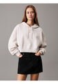 Buzo Blanco Boxy Con Capota De Felpa De Algodón Calvin Klein de Calvin Klein