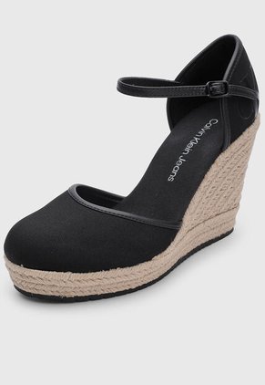 Sandalia Tacón Corrido Calvin Klein Negro