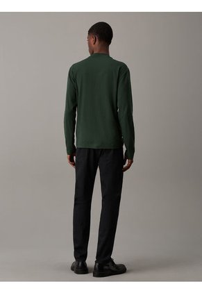 Camiseta Verde Oscuro De Manga Larga Con Cuello Perkins Calvin Klein