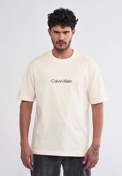 Camiseta Marfil-Negro Calvin Klein