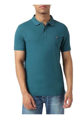 Polo Azul De Algodón Con Insignia Calvin Klein Calvin Klein