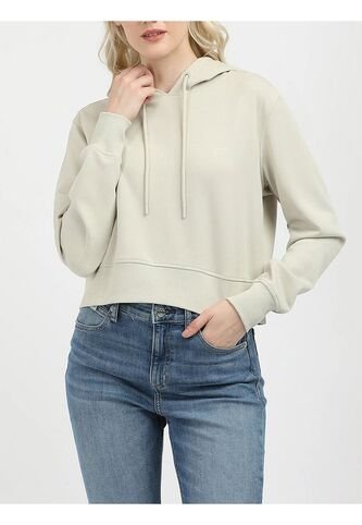Buzo Gris Con Capota De Logo Elastic Calvin Klein Calvin Klein