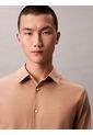 Camisa Beige Slim Fit Elástica De Manga Larga Calvin Klein de Calvin Klein