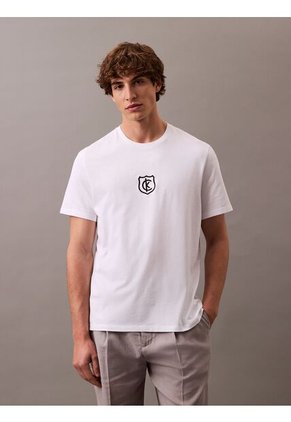 Camiseta Blanca Embroidered CK Shield Crewneck Calvin Klein