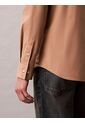 Camisa Beige Slim Fit Elástica De Manga Larga Calvin Klein de Calvin Klein