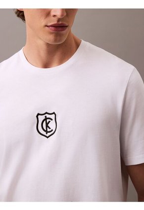 Camiseta Blanca Embroidered CK Shield Crewneck Calvin Klein