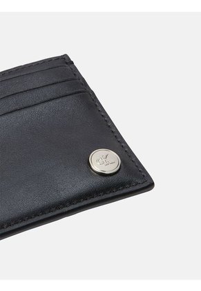 Tarjetero Negro Con Monograma Circular Calvin Klein