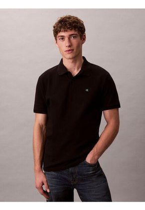Polo Negro Clásico De Piqué De Algodón Calvin Klein