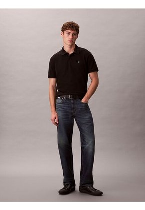 Polo Negro Clásico De Piqué De Algodón Calvin Klein