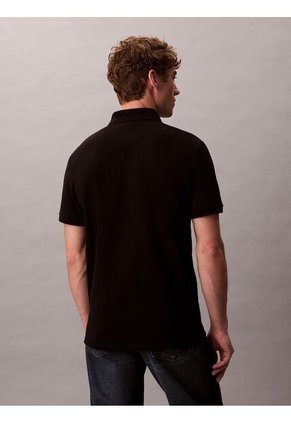 Polo Negro Clásico De Piqué De Algodón Calvin Klein