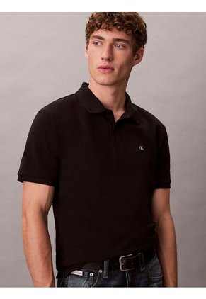Polo Negro Clásico De Piqué De Algodón Calvin Klein
