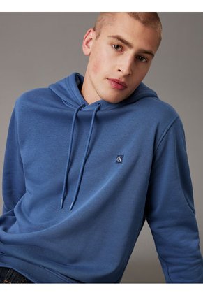 Buzo Azul Con Capota De Algodón Con Insignia Calvin Klein