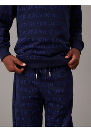 Joggers Azul Niño Azul Rectos Con Logo Calvin Klein