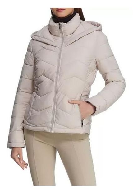 Chaqueta CremaM Con Bolsillos Frontales Para Mujer Calvin Klein