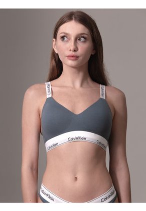 Bralette Gris Con Logo Distintivo Calvin Klein