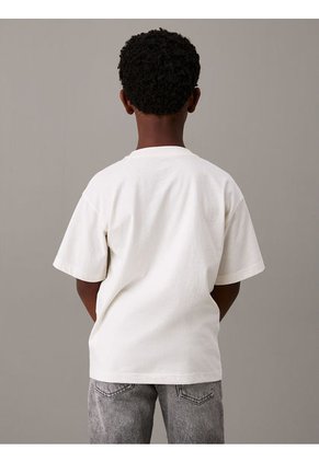 Camiseta Blanca Holgada Con Logo Para Niño Calvin Klein