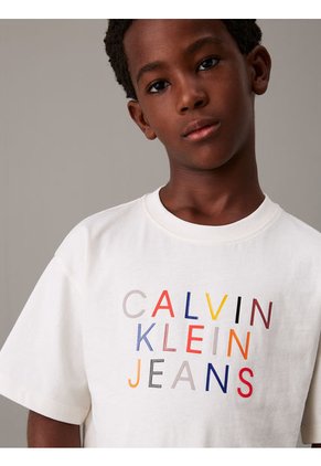 Camiseta Blanca Holgada Con Logo Para Niño Calvin Klein