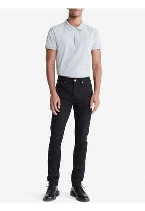 Polo Gris Slim Solid Para Hombre Calvin Klein