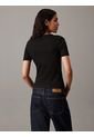 Camiseta Negra Slim Canalé De Algodón Calvin Klein de Calvin Klein