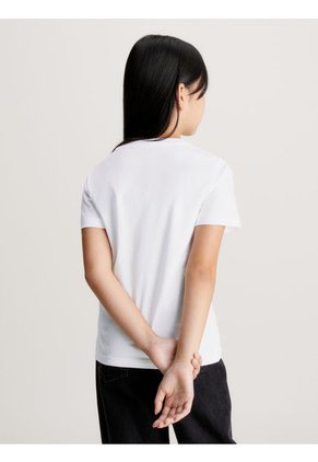 Camiseta Niño Blanca Unisex Con Logo Calvin Klein