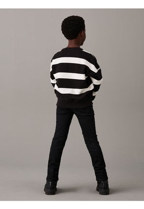 Mid Negro Rise Slim Jeans Para Niño Calvin Klein