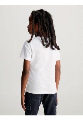 Camiseta Niño Blanca Unisex Con Logo Calvin Klein