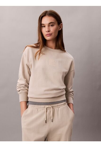 Saco Beige De Felpa De Gran Calidad Calvin Klein