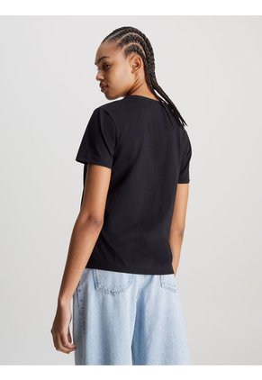 Camiseta Negra Regular Con Monologo Diffused Para Mujer Calvin Klein