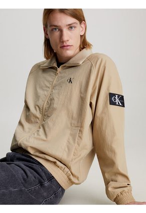 Chaqueta Beige De Nailon Estructurado Para Hombre Calvin Klein