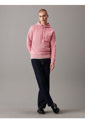 Buzo Rosado Con Capota De Algodón Con Insignia Calvin Klein