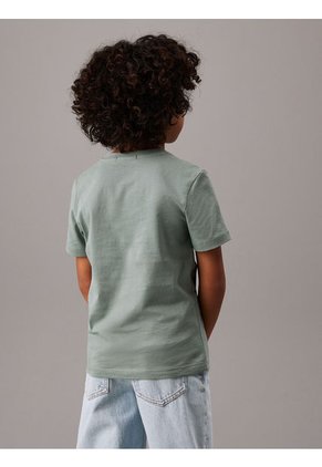 Camiseta Niño Verde Unisex Con Logo Calvin Klein