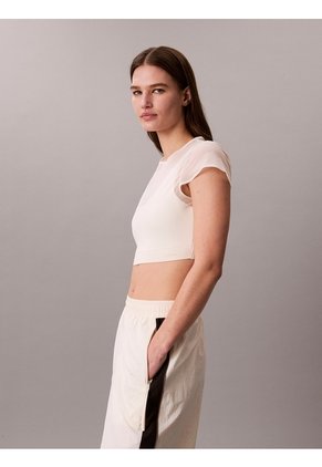 Camiseta Natural Deportiva De Corte Ajustado Calvin Klein
