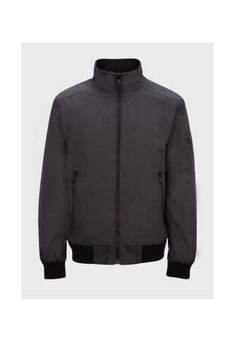 Chaqueta Gris Con Cierre Y Cuello Alto Calvin Klein Calvin Klein