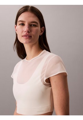 Camiseta Natural Deportiva De Corte Ajustado Calvin Klein