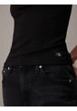 Camiseta Negra De Tirantes De Canalé De Algodón Calvin Klein de Calvin Klein