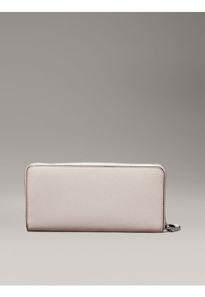 Billetera Beige Con Cremallera En El Contorno Calvin Klein