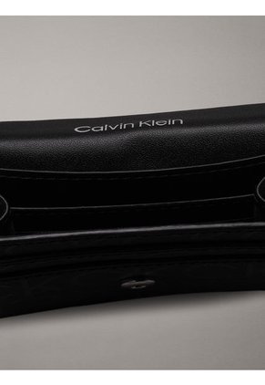 Billetera Negra De Plegado Triple Con Logo Pequeño Calvin Klein